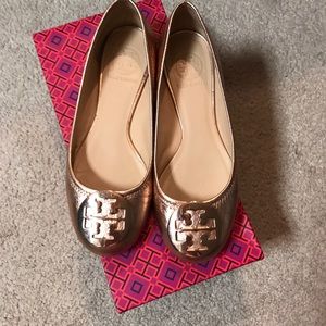 Tory Burch Rose Gold Reva Flat.